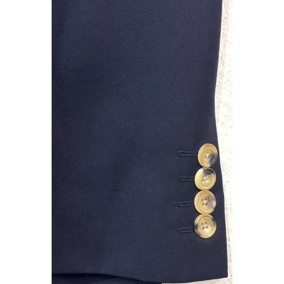 Richard James Savile Row 38R Navy Blue Hopsack Blazer Jacket Sport Suit Coat